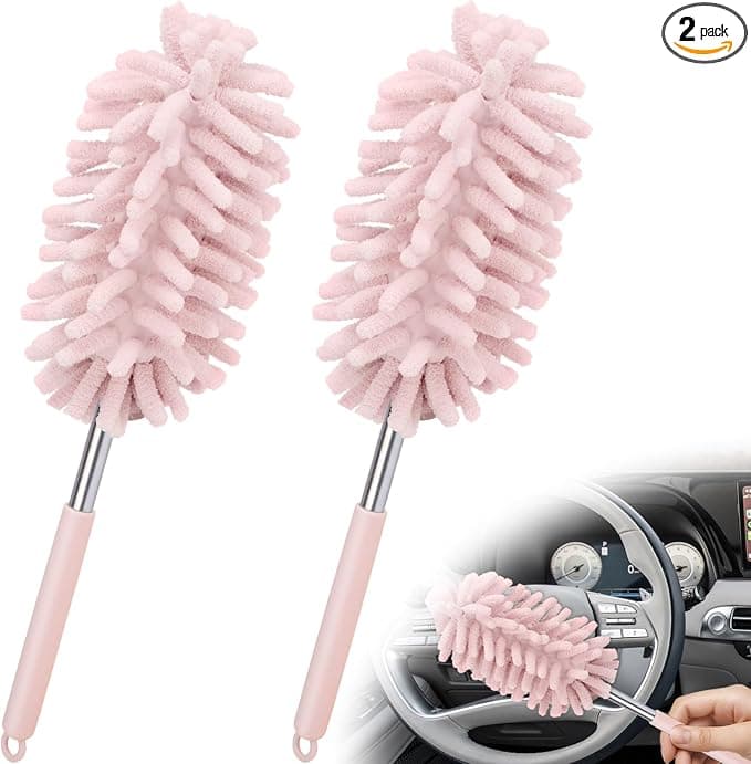 2 PCS Car Dusters with Extension Pole for Scratch-Free Clean