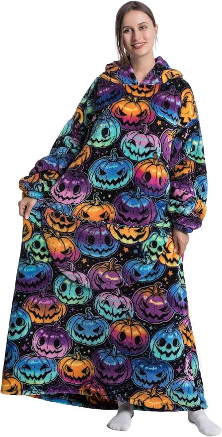 Blanket Hoodie, Long Hooded Blanket Sweatshirt as Birthday Gifts for Women Men, Long Wearable Blanket for Men Women