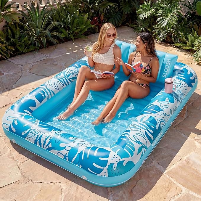 SLOOSH XL Inflatable Tanning Pool Lounge for 2 Adults